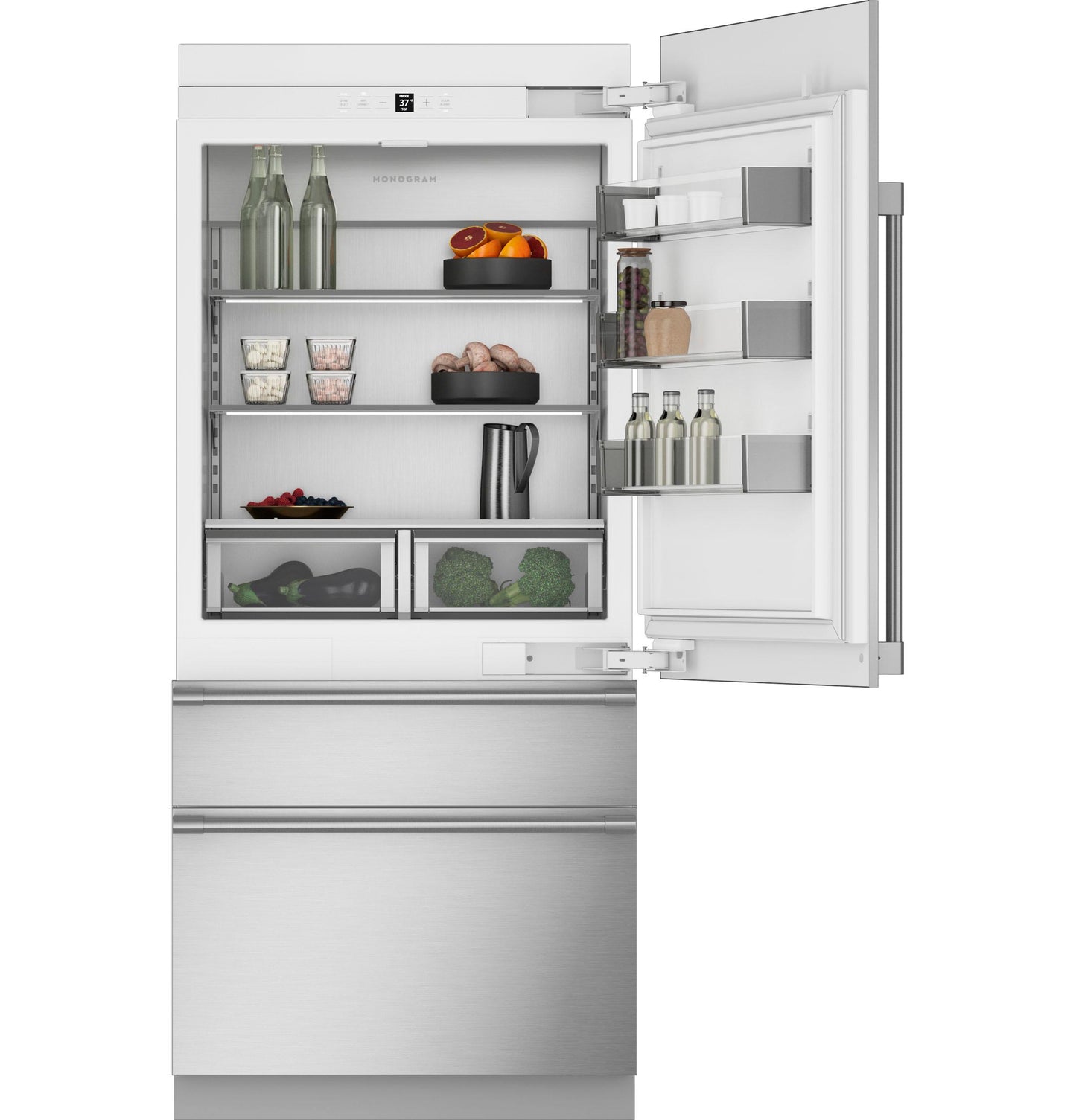 MONOGRAM Monogram 36" Panel-Ready Integrated Bottom-Freezer Refrigerator- Right Hinge Custom Panel Ready - ZIC363NBVRH
