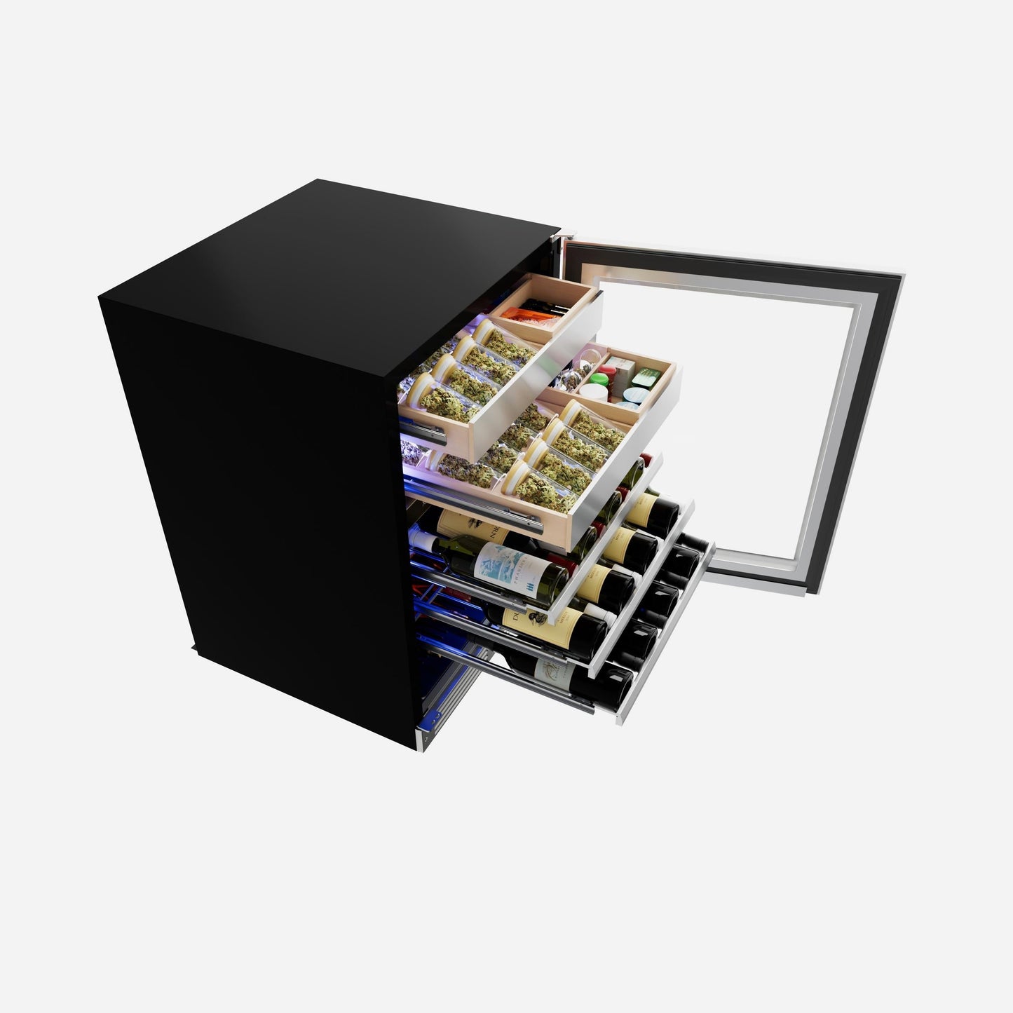 XO APPLIANCE XOU24WWGSR Wine and Weed 24" in Stainless Steel Glass, Right Hinge in Stainless Steel - XOU24WWGSR