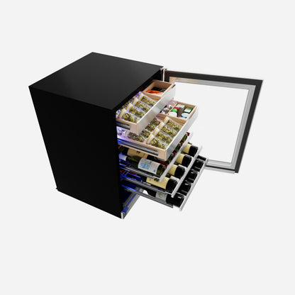 XO APPLIANCE XOU24WWGSR Wine and Weed 24" in Stainless Steel Glass, Right Hinge in Stainless Steel - XOU24WWGSR