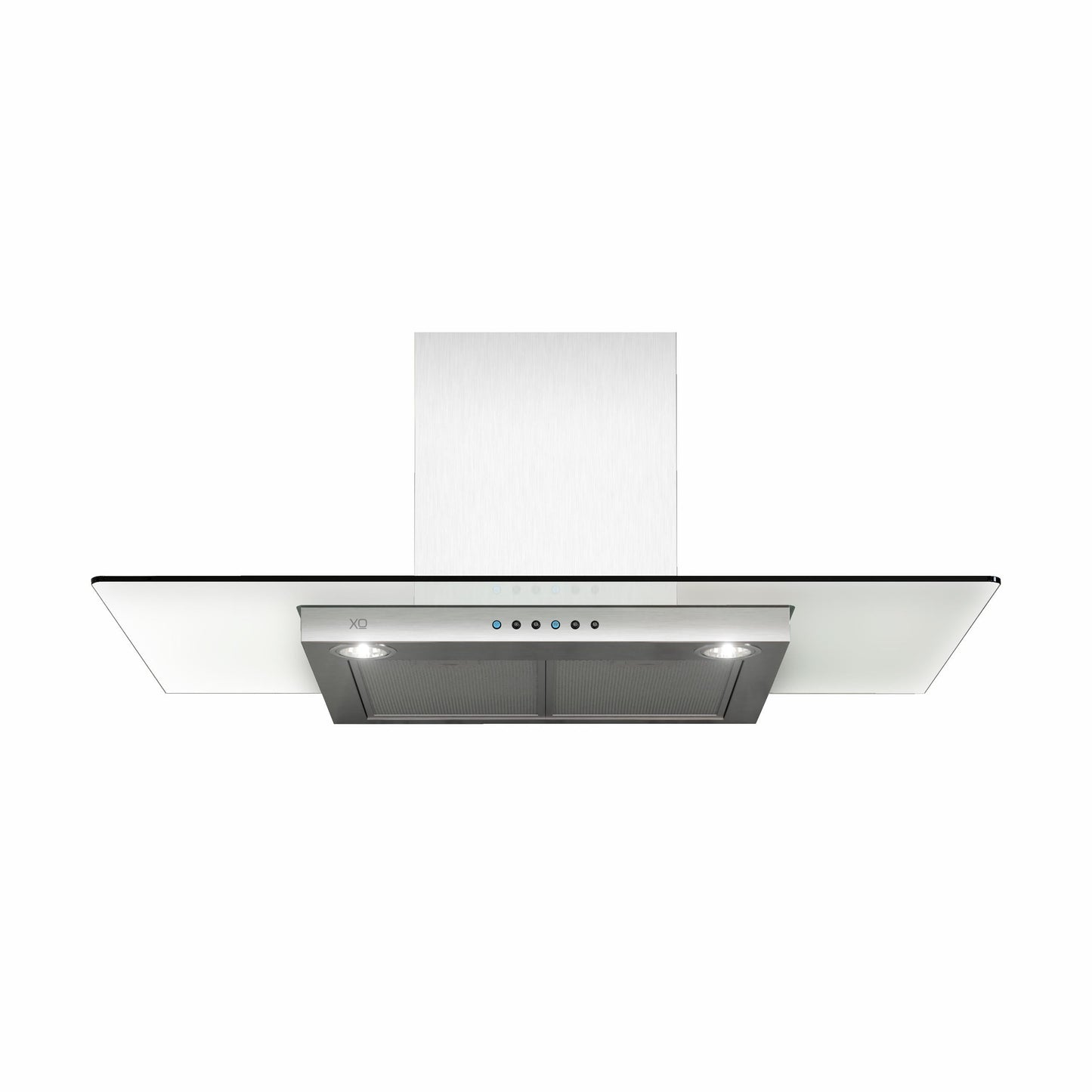 XO APPLIANCE XOQ36GC 36" CCC 600/395 CFM Wall Chimney Hood Stainless/Glass in Stainless Steel - XOQ36GC