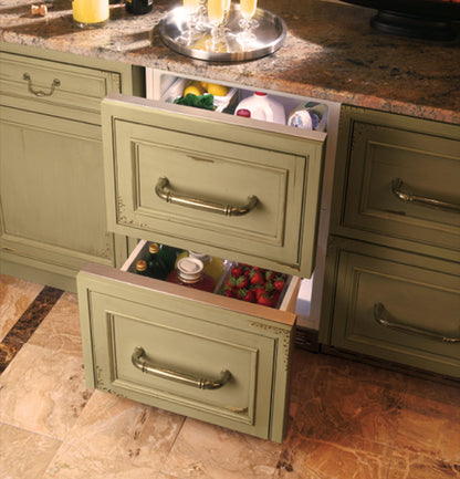 MONOGRAM Monogram 24" Panel-Ready Double-Drawer Refrigerator Custom Panel Ready - ZIDI240HII