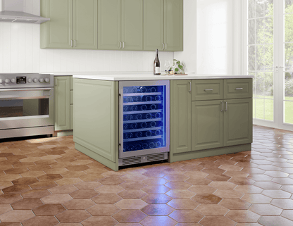 ZEPHYR Presrv Wine Cooler, 24in UC, SS+Gls, Rvs Door, 1Z in Stainless Steel - PRW24C01CG