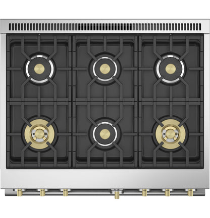 MONOGRAM Monogram 36" Dual-Fuel Professional Range with 6 Burners in Stainless Steel - ZDP366NTSS