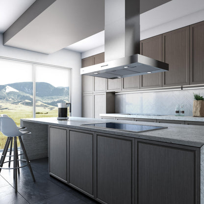 XO APPLIANCE XORI42SC 42" CCC 600/395 CFM Italian Made Island Range Hood in Stainless Steel  - XORI42SC