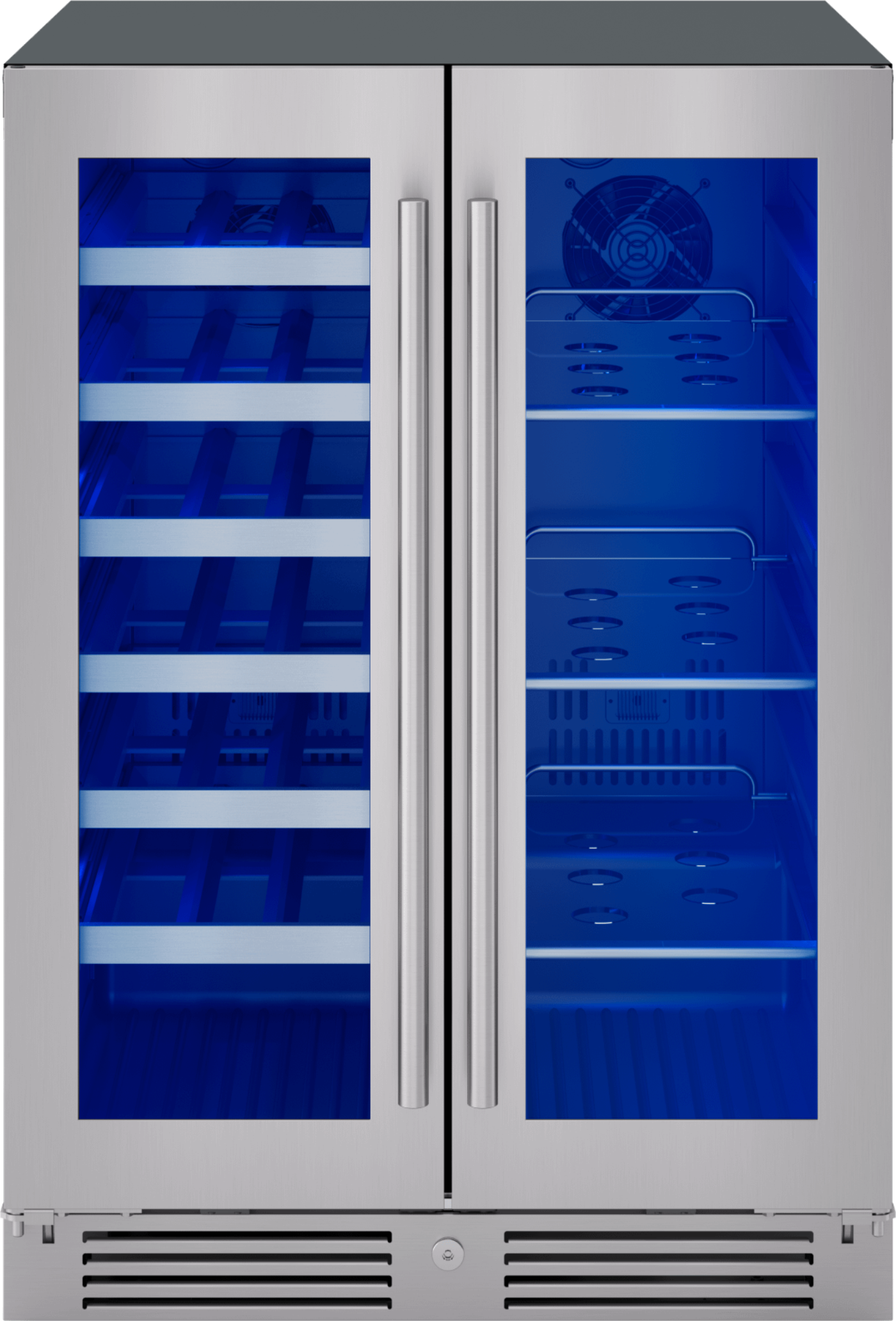 ZEPHYR Presrv Wine & Bev Cooler, 24in UC, SS+Gls, Fr Dr in Stainless Steel - PRWB24C32CG