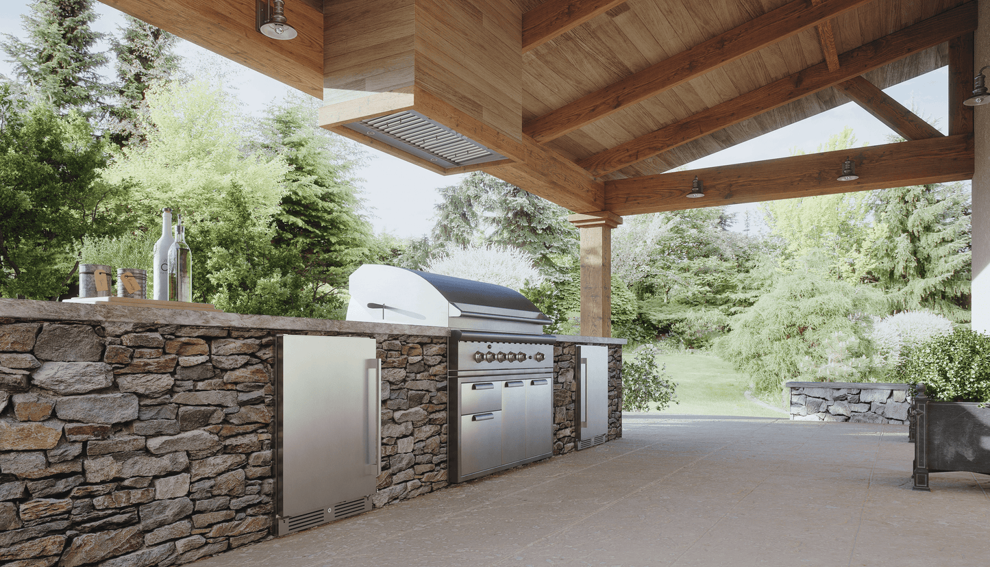 ZEPHYR Presrv Bev Outdoor Cooler, 24in UC, SS, Lock, 1Z in Stainless Steel - PRB24C01ASOD