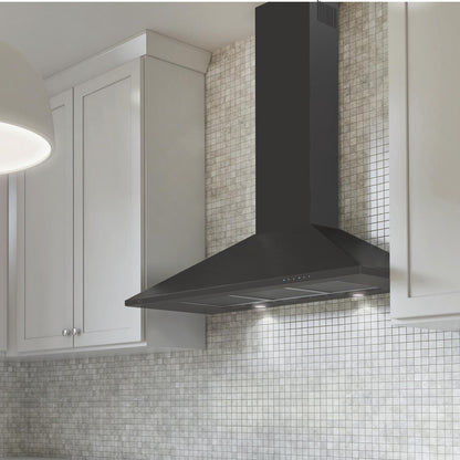 XO APPLIANCE XOB36BC 36" CCC 600/395 CFM Italian Made Wall Mount Chimney Range Hood Black - XOB36BC