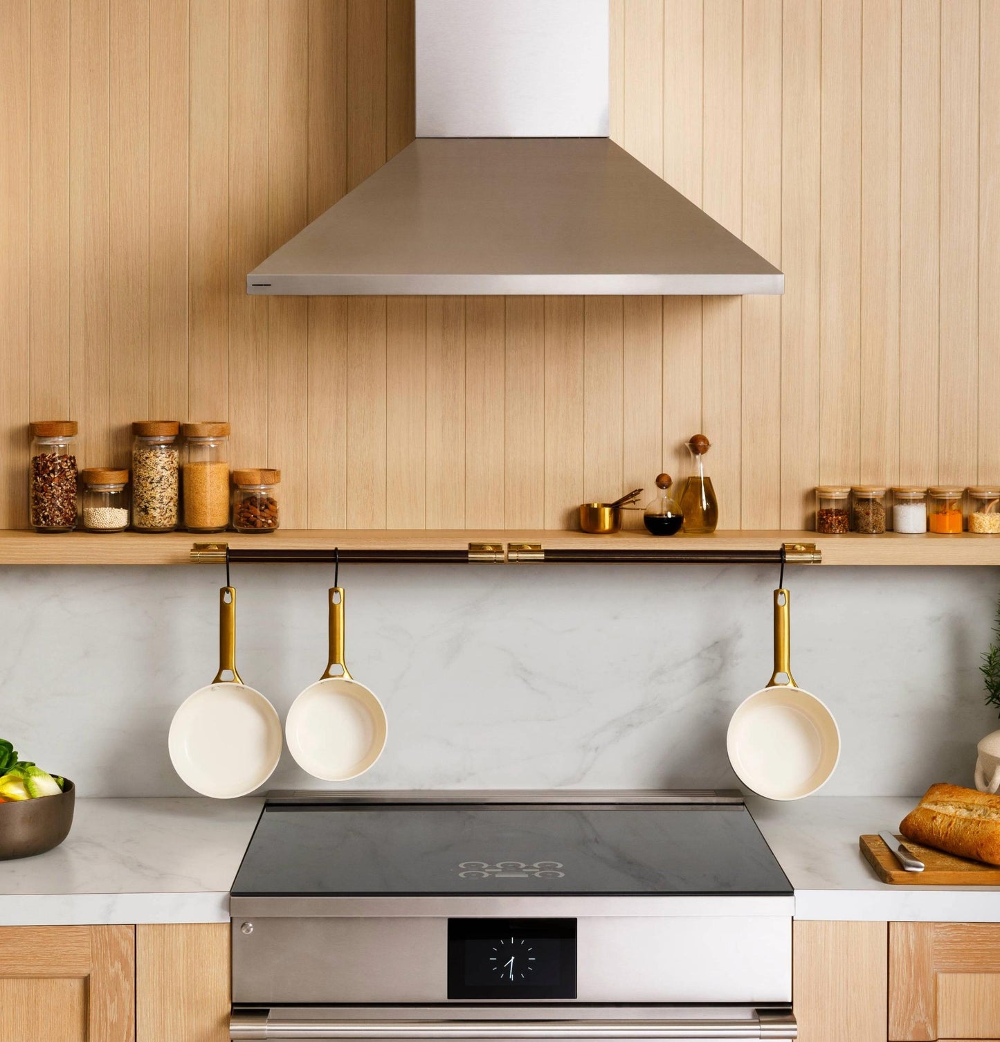 MONOGRAM Monogram 36" Wall-Mounted Pyramid Chimney Vent Hood with Air Quality Sensors in Stainless Steel - ZVWS361SRSS