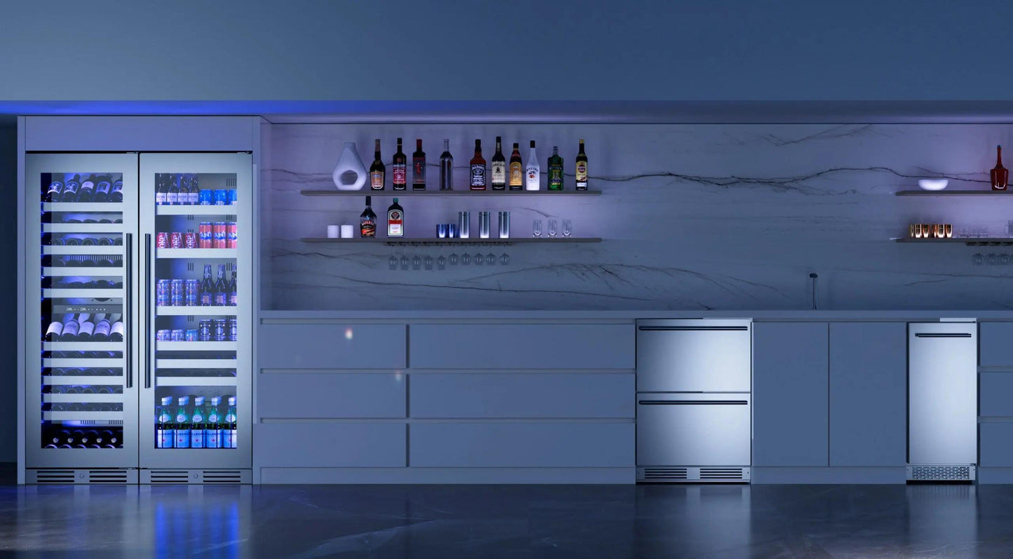 XO APPLIANCE XOU2470WDZGS Tall Dual Zone Wine Cooler, Glass with in Stainless Steel Trim in Stainless Steel - XOU2470WDZGS
