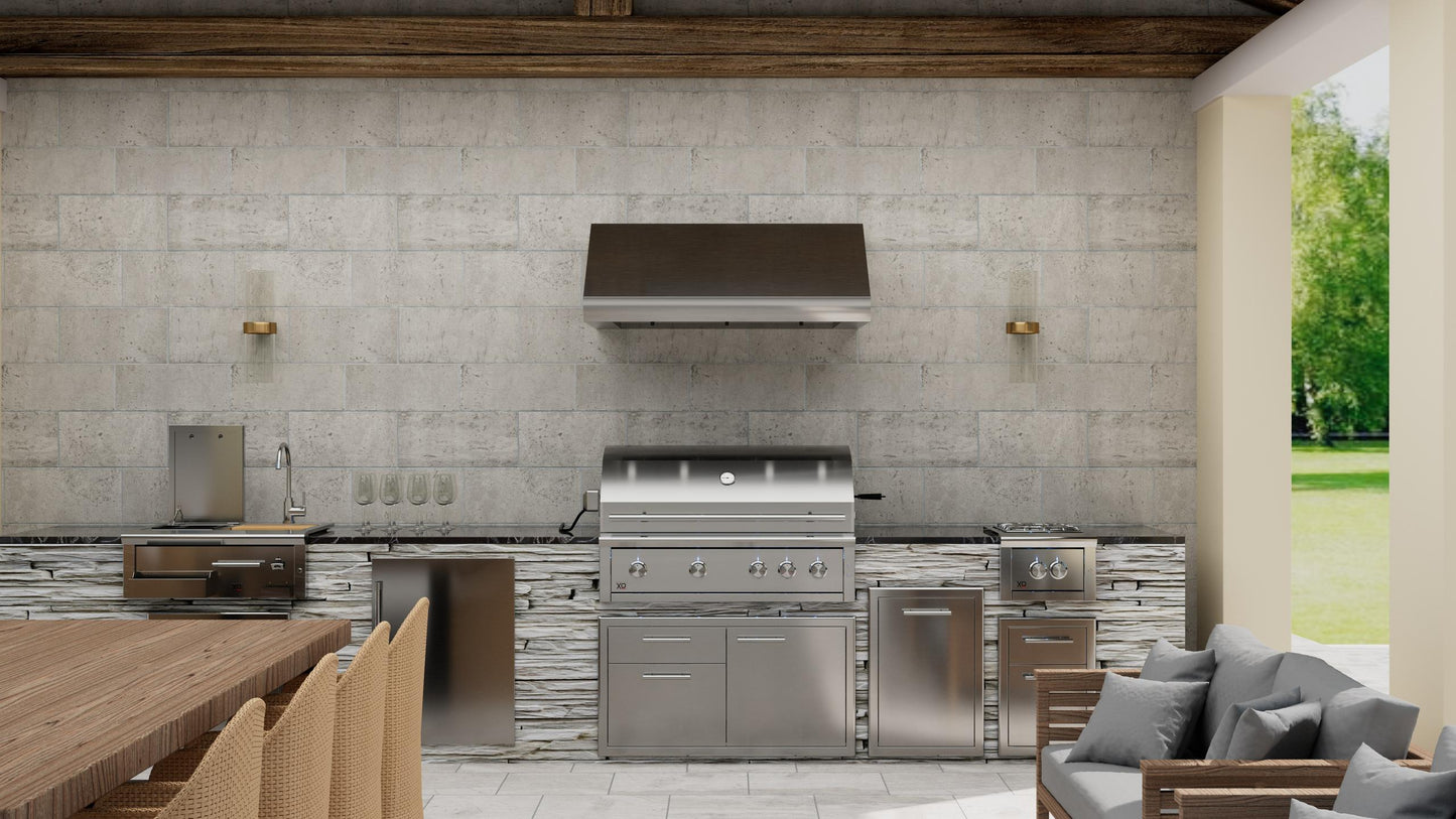 XO APPLIANCE XOGV42S Outdoor hood, 42"W, 33"D, 18"T, 1200CFM, LEDs, pro baffle filters in Stainless Steel - XOGV42S