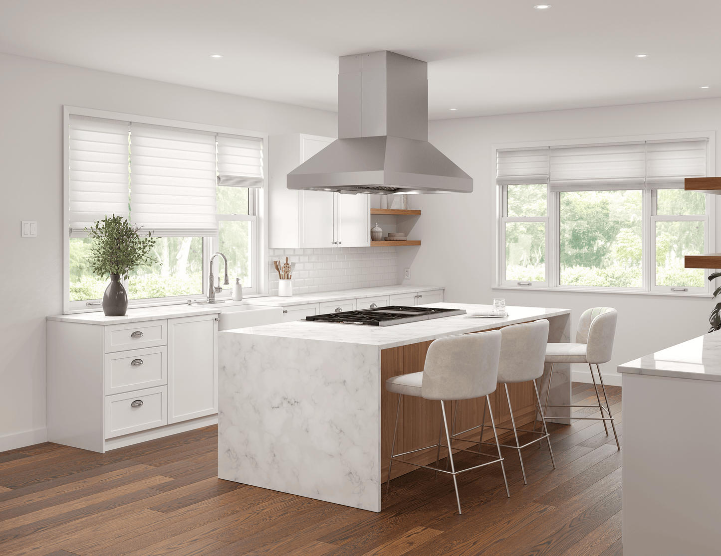 ZEPHYR Titan Island, 54in, SS, PowerWave, 750 CFM w/ACT in Stainless Steel - AK7754BS