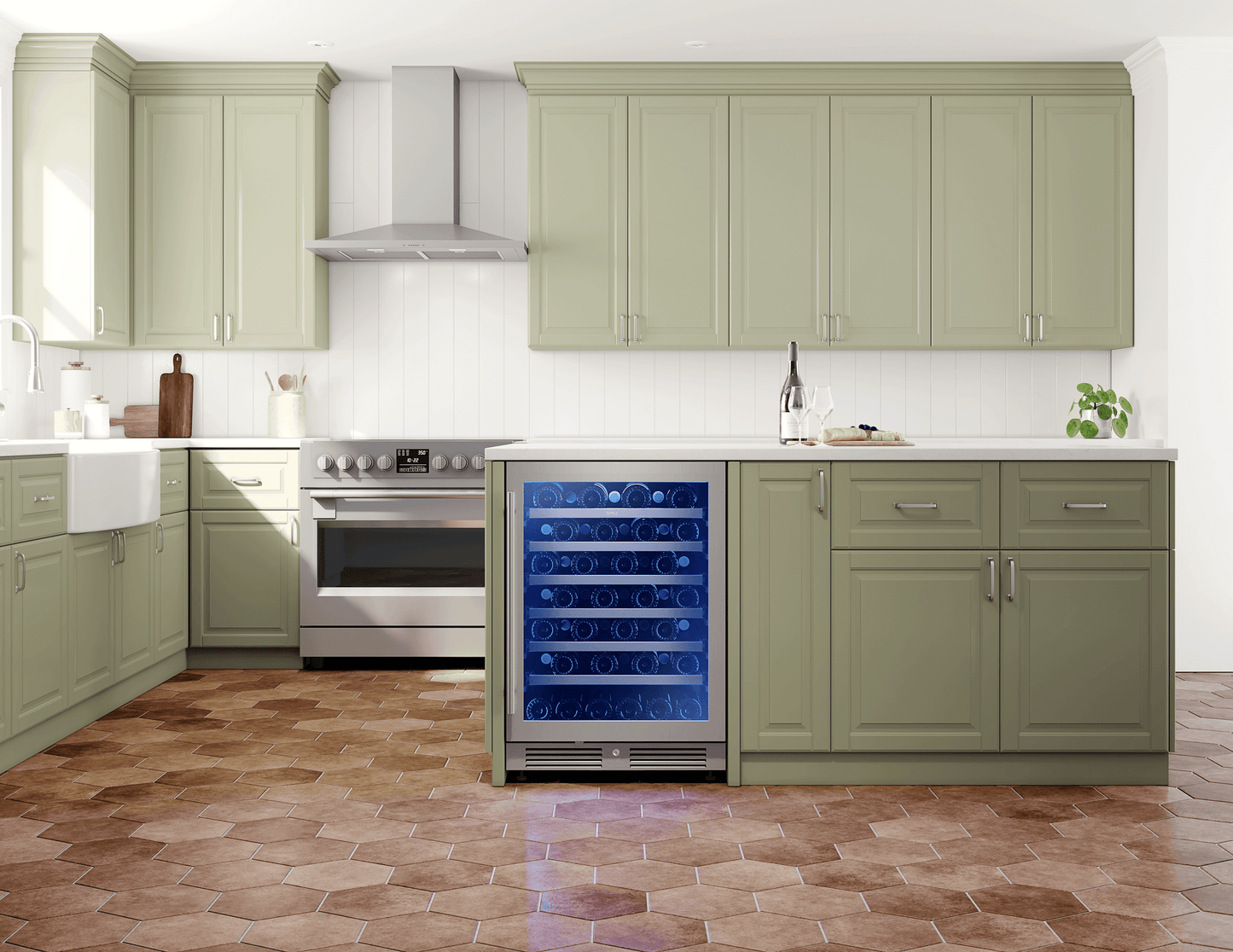 ZEPHYR Presrv Wine Cooler, 24in UC, SS+Gls, Rvs Door, 1Z in Stainless Steel - PRW24C01CG
