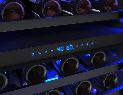 ZEPHYR Presrv Wine Cooler, 24in UC, Blk SS+Gls,Rvs Dr, 2Z Black in Stainless Steel - PRW24C02CBSG