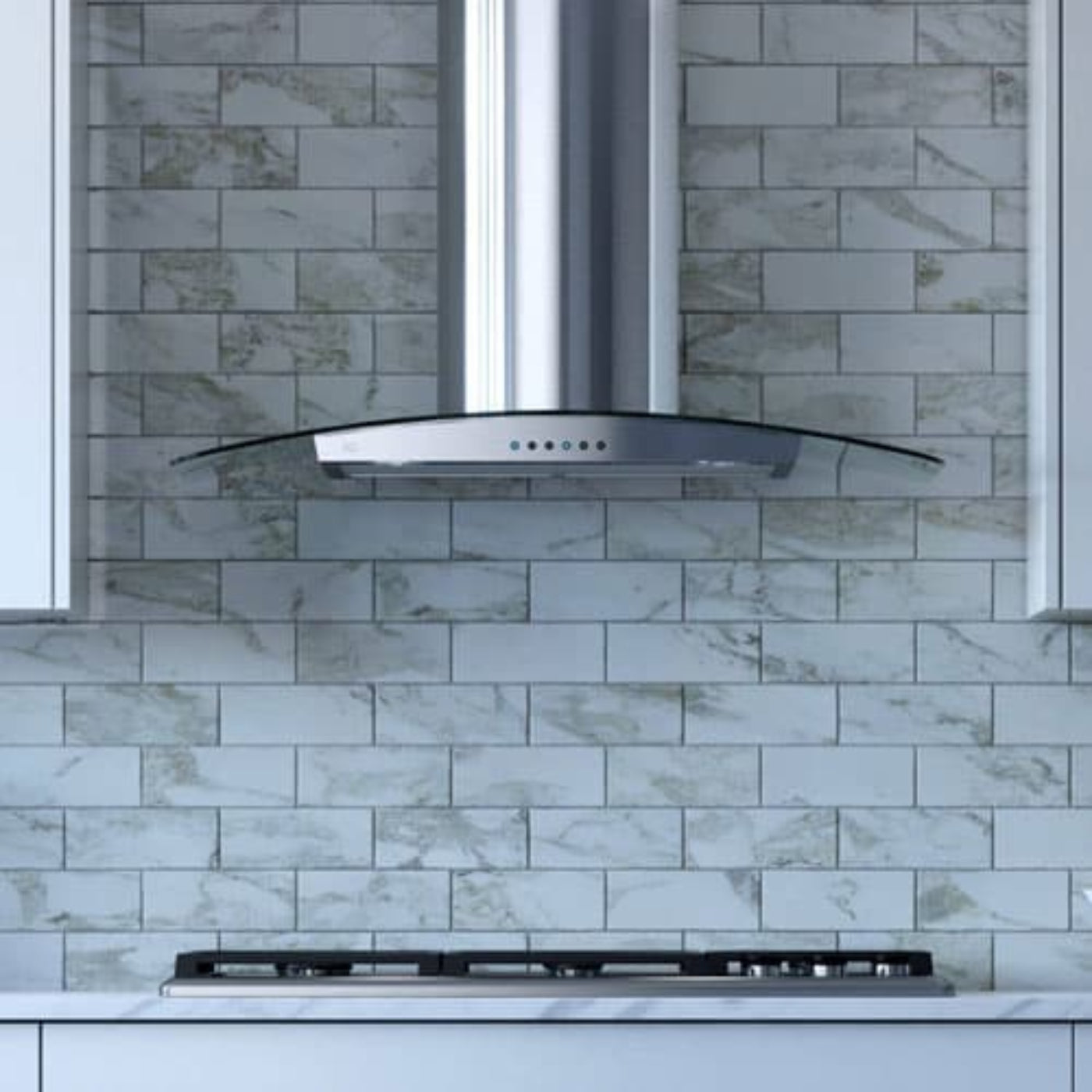 XO APPLIANCE XOM36GC 36" CCC 600/395 CFM Wall Chimney Hood Stainless/Glass in Stainless Steel - XOM36GC