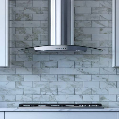 XO APPLIANCE XOM30GC 30" CCC 600/395 CFM Wall Chimney Hood Stainless/Glass in Stainless Steel - XOM30GC