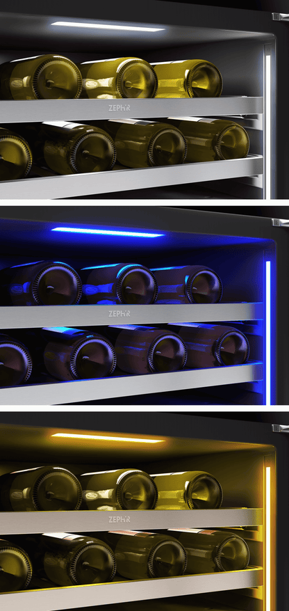 ZEPHYR Presrv Wine Cooler, 24in UC, SS+Gls, Rvs Door, 1Z in Stainless Steel - PRW24C01CG