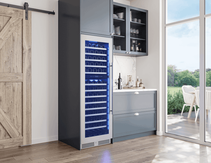 ZEPHYR Presrv Wine Cooler, 24in Full Size, SS+Glass, Reversible Door, 2 Zone in Stainless Steel - PRW24F02CG