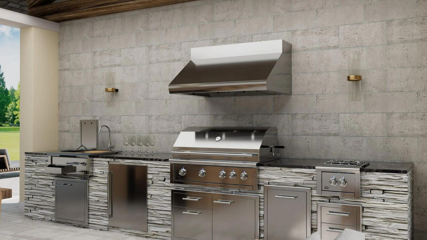 XO APPLIANCE XOGV36S Outdoor hood, 36"W, 33"D, 18"T, 1200CFM, LEDs, pro baffle filters in Stainless Steel - XOGV36S