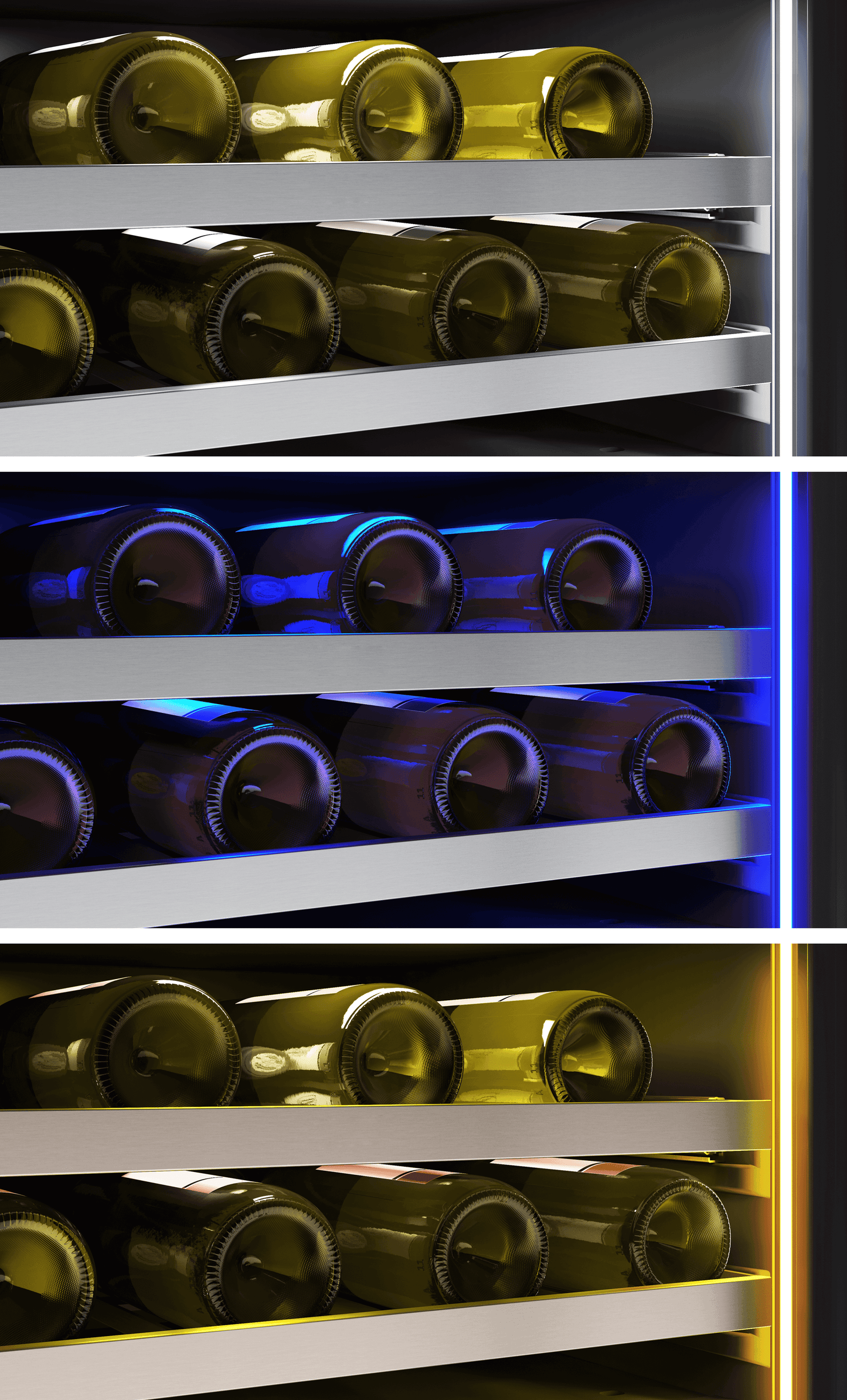 ZEPHYR Presrv Wine Cooler, 24in Full Size, SS+Glass, Reversible Door, 2 Zone in Stainless Steel - PRW24F02CG
