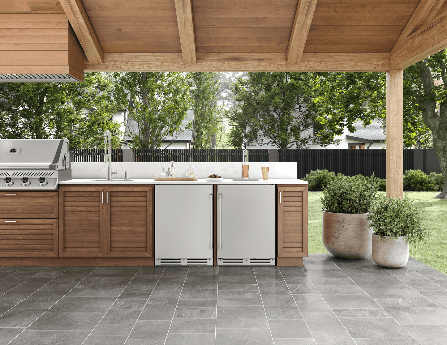 ZEPHYR Presrv Refrigerator, 24in Compact, Outdoor SS, Reversible, Lock, 1 Zone in Stainless Steel - PRR24C01ASOD