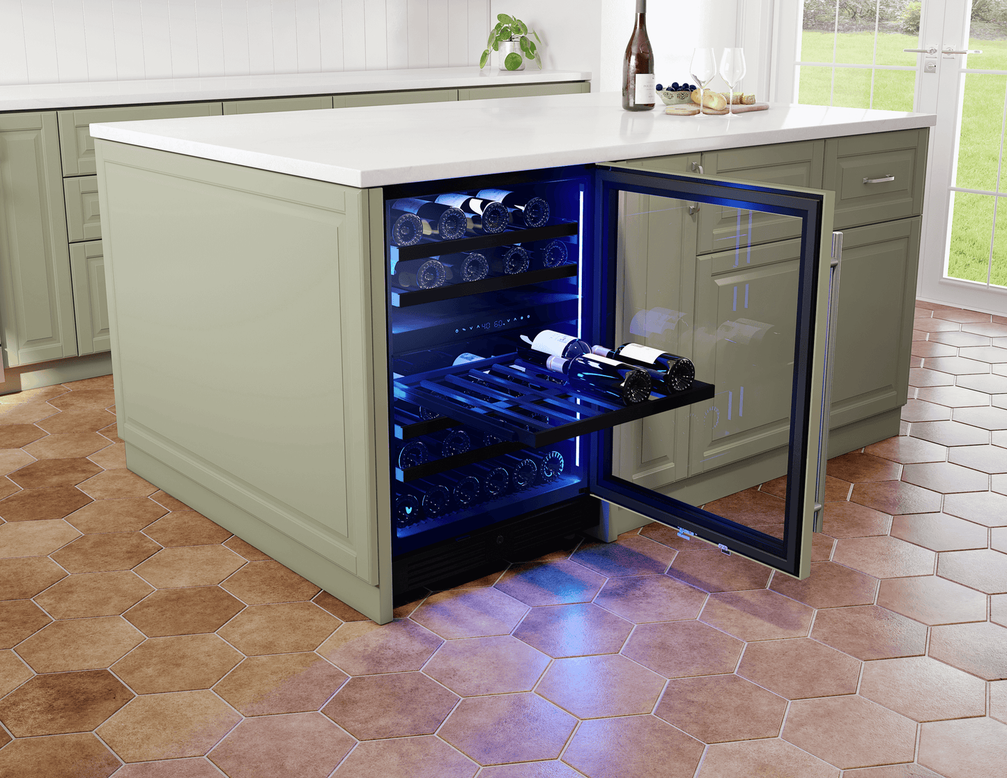 ZEPHYR Presrv Wine Cooler, 24in UC, Panel Ready+Gls, 2Z Custom Panel Ready - PRW24C02CPG
