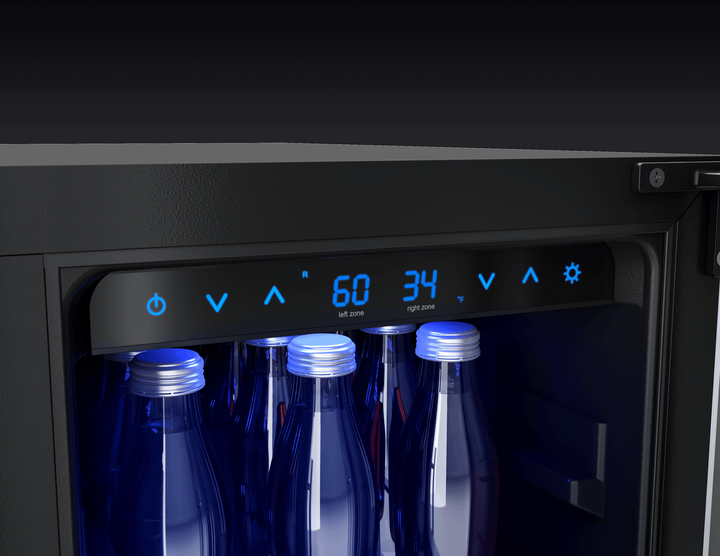 ZEPHYR Presrv Wine & Bev Cooler, 24in UC, SS+Gls, Fr Dr in Stainless Steel - PRWB24C32CG