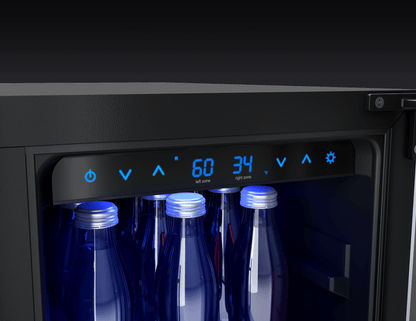 ZEPHYR Presrv Wine & Bev Cooler, 24in UC, SS+Gls, Fr Dr in Stainless Steel - PRWB24C32CG