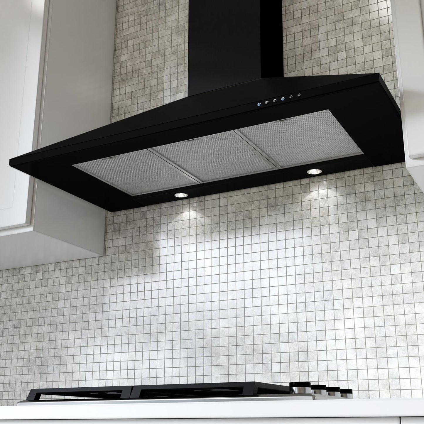 XO APPLIANCE XOB30BC 30" CCC 600/395 CFM Italian Made Wall Mount Chimney Range Hood Black - XOB30BC