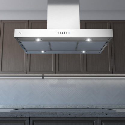 XO APPLIANCE XORI42SC 42" CCC 600/395 CFM Italian Made Island Range Hood in Stainless Steel  - XORI42SC