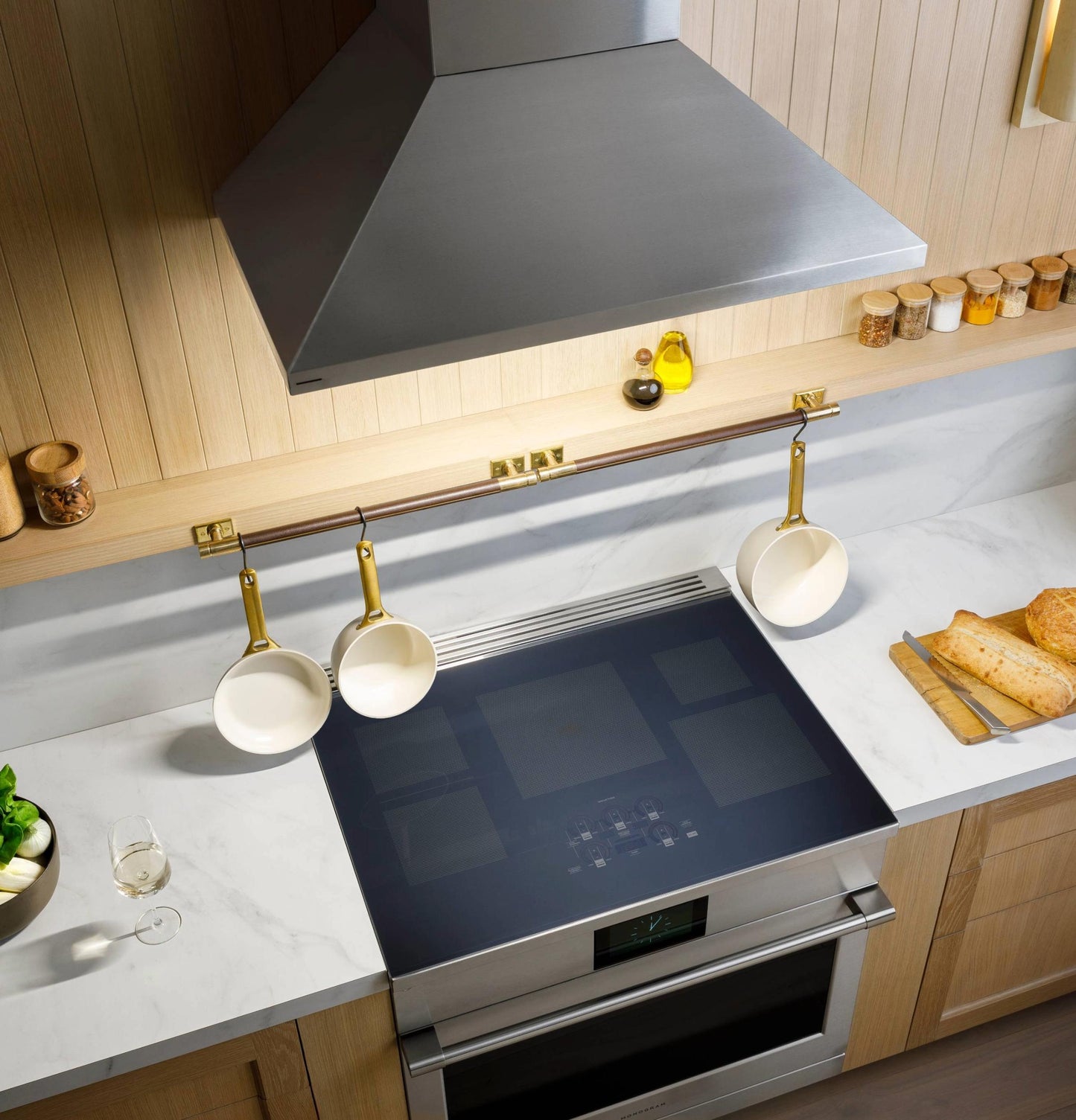 MONOGRAM Monogram 36" Wall-Mounted Pyramid Chimney Vent Hood with Air Quality Sensors in Stainless Steel - ZVWS361SRSS