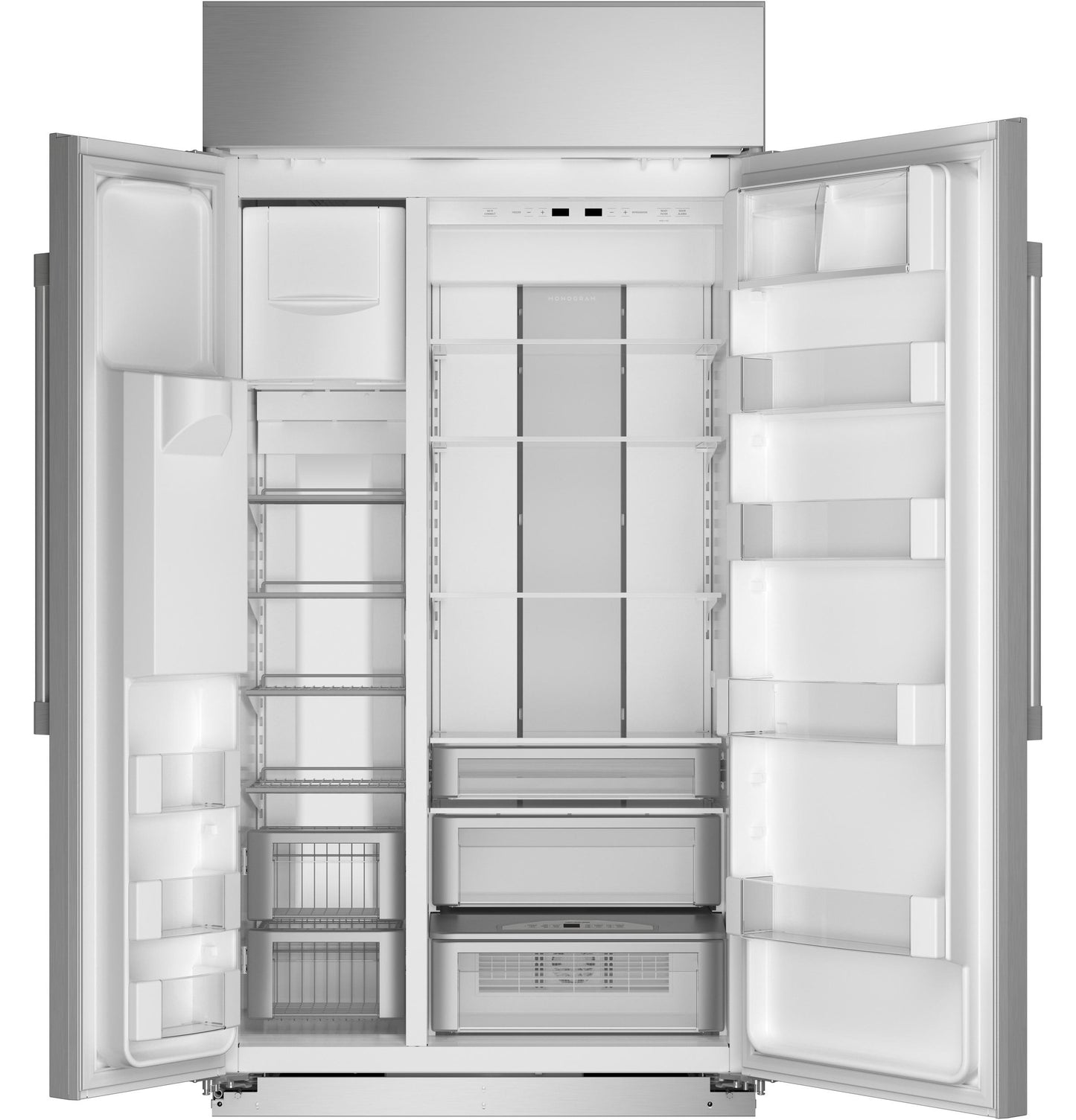 MONOGRAM Monogram 42" Built-In Side-by-Side Refrigerator with Dispenser in Stainless Steel - ZISS420DNSS