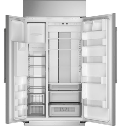MONOGRAM Monogram 42" Built-In Side-by-Side Refrigerator with Dispenser in Stainless Steel - ZISS420DNSS