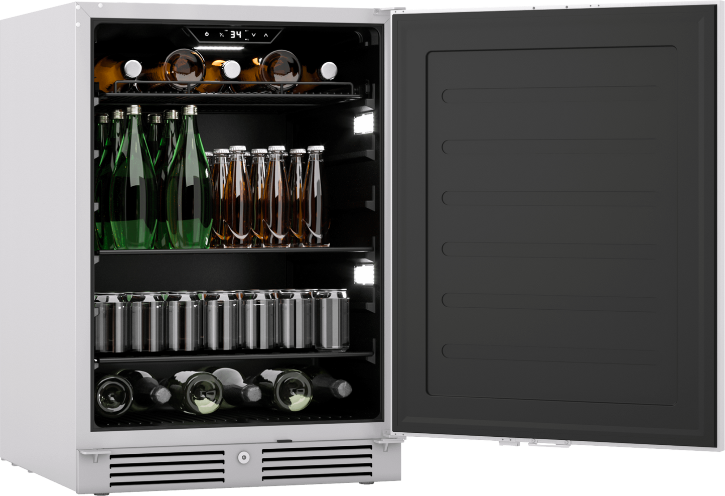 ZEPHYR Presrv Bev Outdoor Cooler, 24in UC, SS, Lock, 1Z in Stainless Steel - PRB24C01ASOD