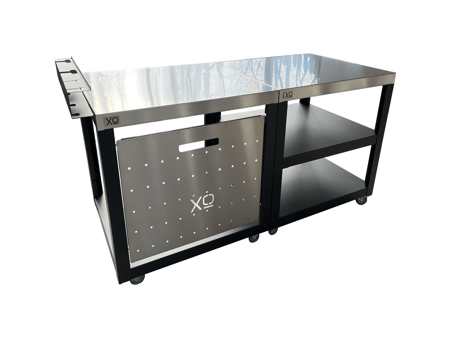XO APPLIANCE XOPIZZA1PREP Prep Cart for XOPIZZA1 Black On Stainless - XOPIZZA1PREP