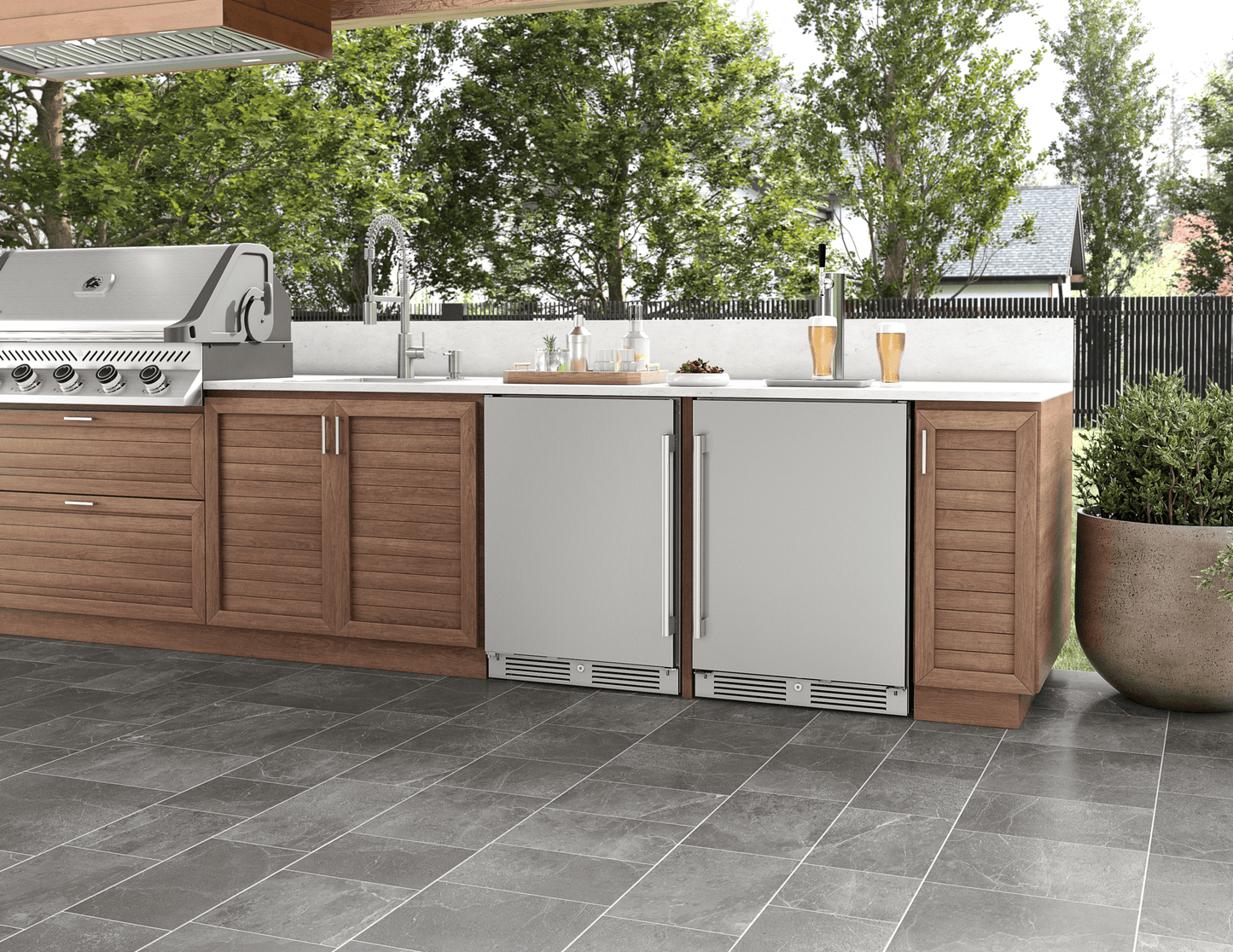ZEPHYR Presrv Refrigerator, 24in Compact, Outdoor SS, Reversible, Lock, 1 Zone in Stainless Steel - PRR24C01ASOD