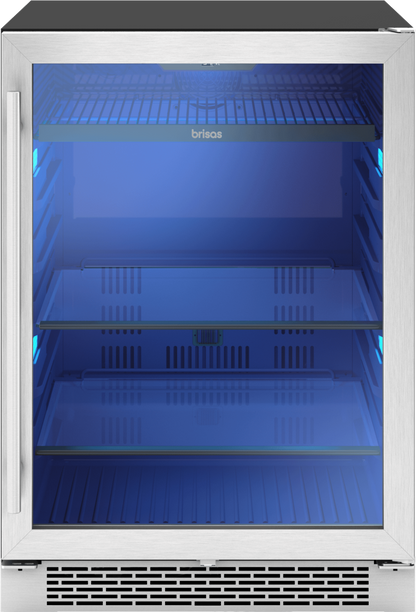 ZEPHYR Brisas 24 in. 8-Bottle and 112-Can Single Zone Beverage Cooler in Stainless Steel - BBV24C01AG