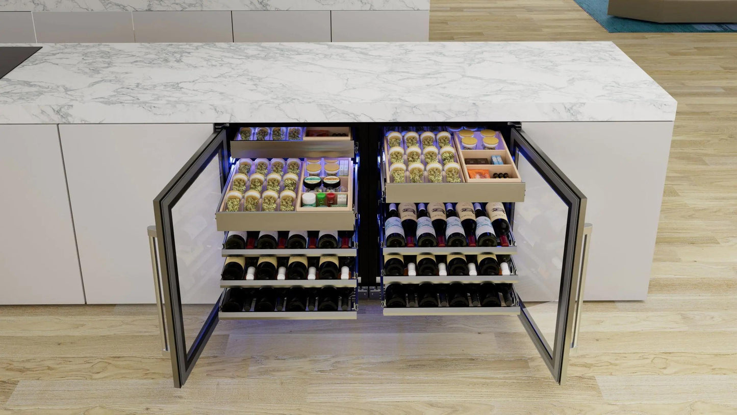 XO APPLIANCE XOU24WWGSL Wine and Weed 24" in Stainless Steel Glass, Left Hinge in Stainless Steel - XOU24WWGSL