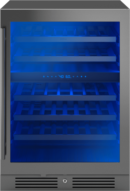ZEPHYR Presrv Wine Cooler, 24in UC, Blk SS+Gls,Rvs Dr, 2Z Black in Stainless Steel - PRW24C02CBSG