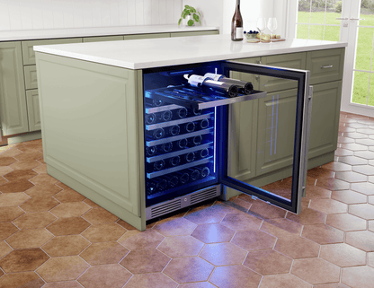 ZEPHYR Presrv Wine Cooler, 24in UC, SS+Gls, Rvs Door, 1Z in Stainless Steel - PRW24C01CG