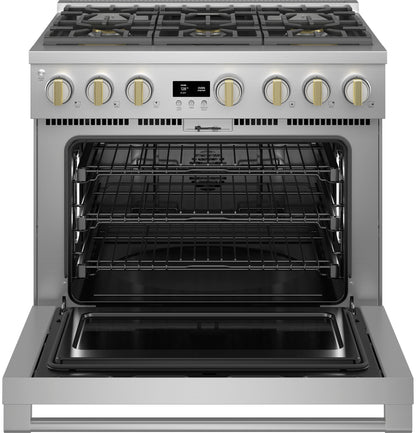 MONOGRAM Monogram 36" Dual-Fuel Professional Range with 6 Burners in Stainless Steel - ZDP366NTSS
