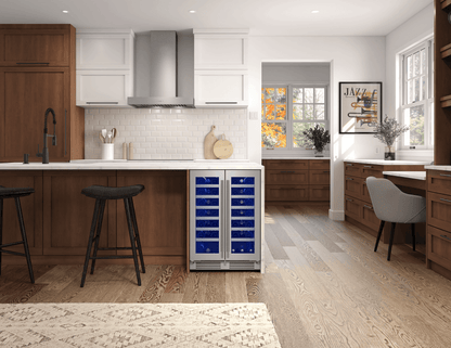 ZEPHYR Presrv Wine Cooler, 24in UC, SS+Gls, Fr Door, 2Z in Stainless Steel - PRW24C32CG
