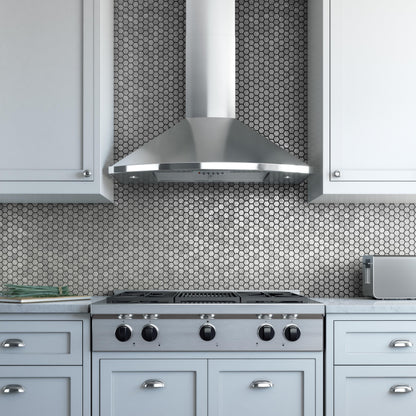 XO APPLIANCE XOS30SC 30" CCC 600/395 CFM Italian Made Wall Mount Chimney Range Hood in Stainless Steel - XOS30SC