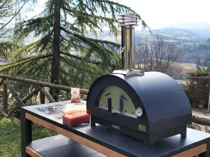 XO APPLIANCE XOPIZZA1CA Tabletop 24" x 16" Wood-Fired Oven in Carbona (Black) Black - XOPIZZA1CA