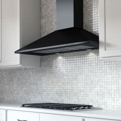 XO APPLIANCE XOB30BC 30" CCC 600/395 CFM Italian Made Wall Mount Chimney Range Hood Black - XOB30BC