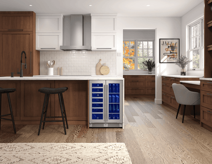 ZEPHYR Presrv Wine & Bev Cooler, 24in UC, SS+Gls, Fr Dr in Stainless Steel - PRWB24C32CG