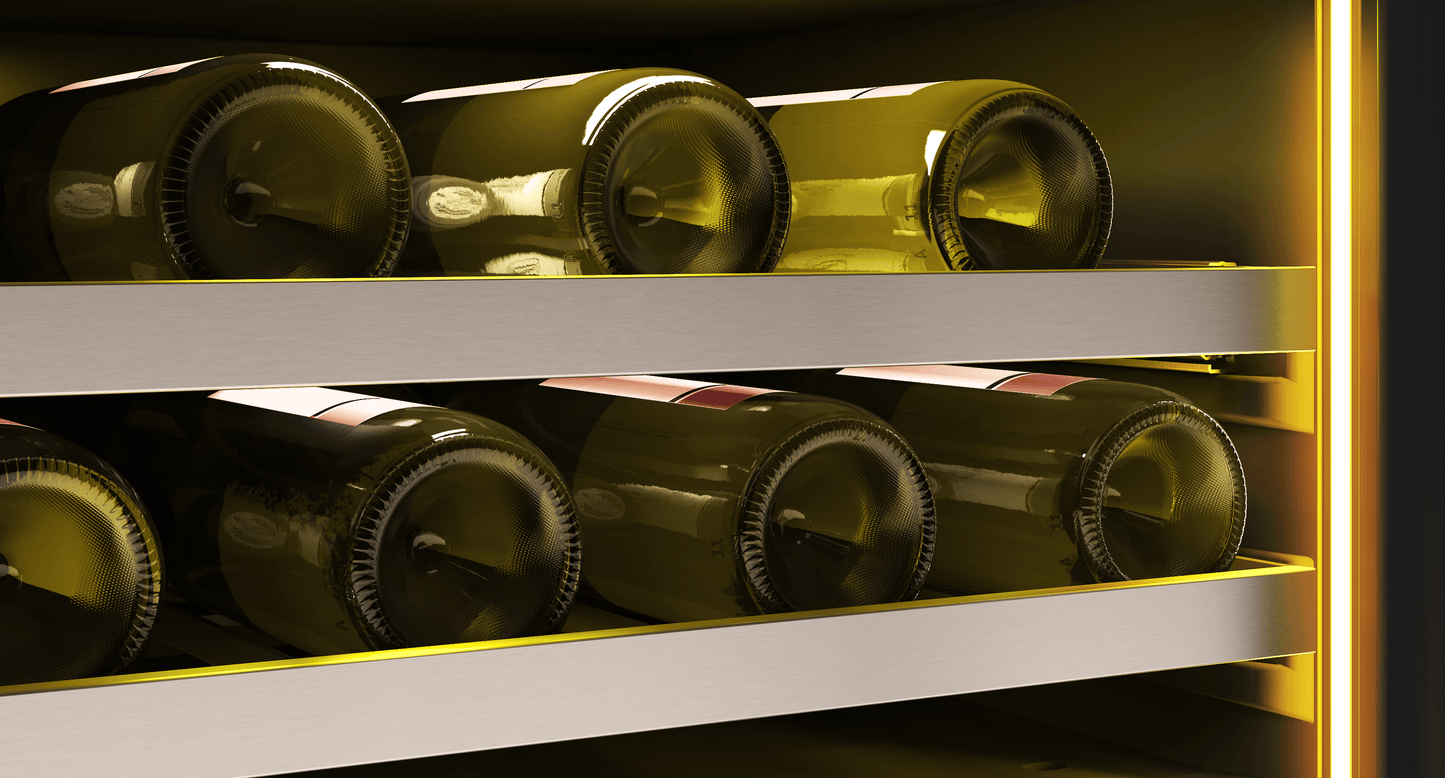 ZEPHYR Presrv Wine Cooler, 24in UC, SS+Gls, Rvs Door, 1Z in Stainless Steel - PRW24C01CG