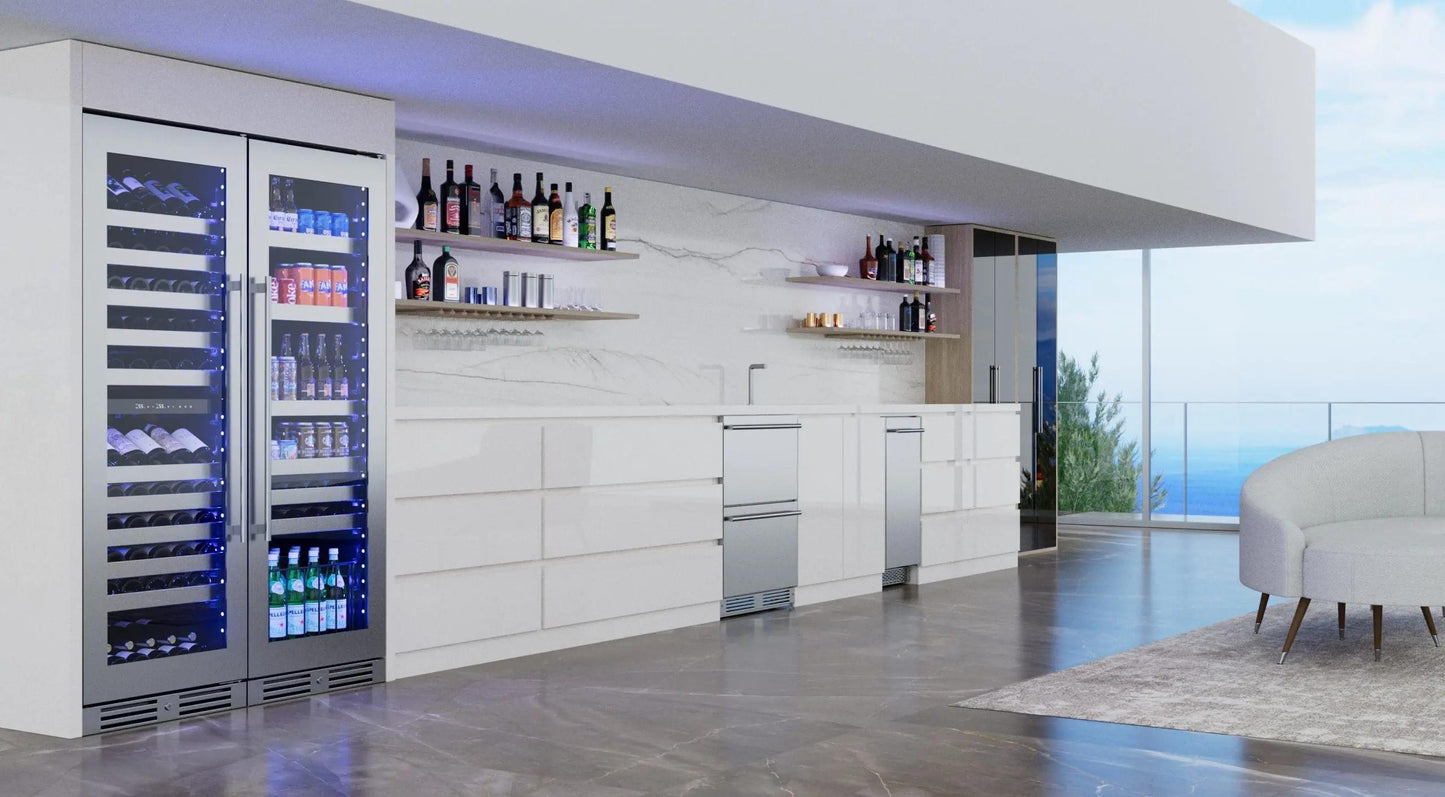 XO APPLIANCE XOU2470WGS Tall Single Zone Wine Cooler, Glass with in Stainless Steel Trim in Stainless Steel - XOU2470WGS