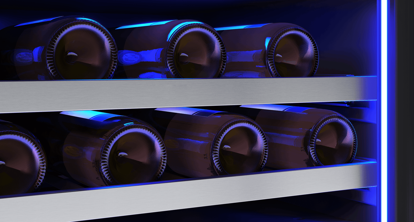 ZEPHYR Presrv Wine Cooler, 24in UC, SS+Gls, Rvs Door, 1Z in Stainless Steel - PRW24C01CG