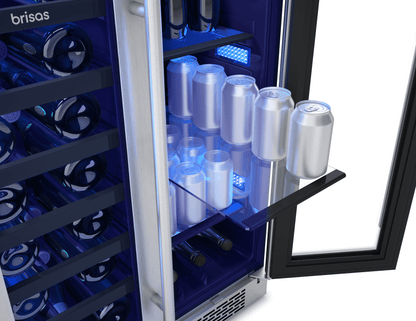 ZEPHYR Brisas Wine Bev Cooler, 24in UC, SS+Gls, Fr Dr, 2Z in Stainless Steel - BWB24C32AG