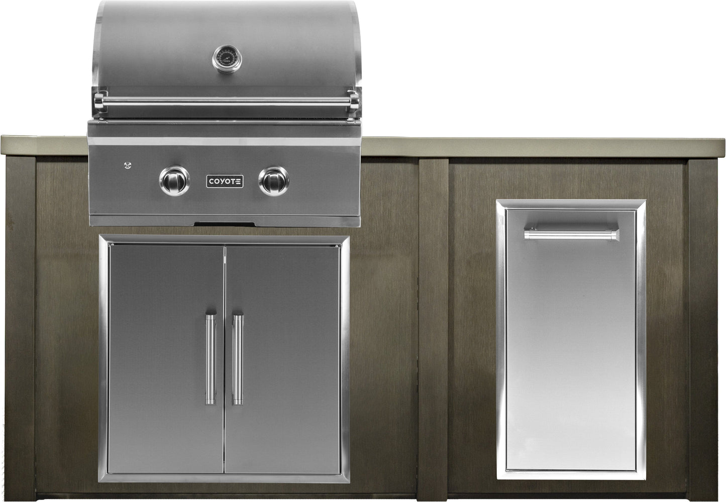 Haven 5 1/2 Ft Coyote Outdoor Kitchen Island w/ Trash Center  - MHCOY66TRASH